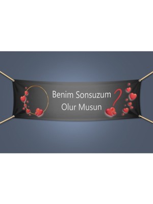 Teknotrust Evlilik Teklifi Pankartı 70X200 Cm, Renk Siyah, Özel Anlar Için Dekorasyon