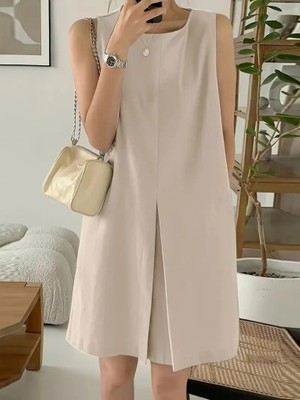 Twomeey Kadın Sıfır Kol Askılı A Kesim Ithal Krep Elbise