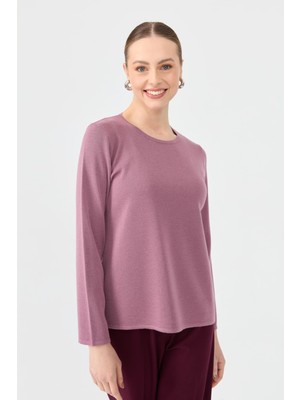 Kadın Sıfır Yaka Uzun Kollu Basic Yün Bluz G.kurusu