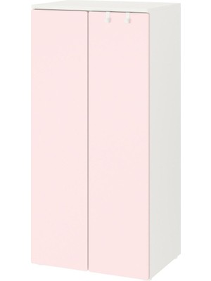 Çocuk Gardırobu, Beyaz-Uçuk Pembe, 60X42X123 cm