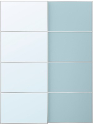 Sürgü Kapak, Açık Yeşil-Aynalı Cam, 150X201 cm