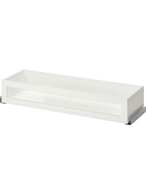 Çerçeveli Cam Panelli Çekmece, Beyaz, 100X35 cm