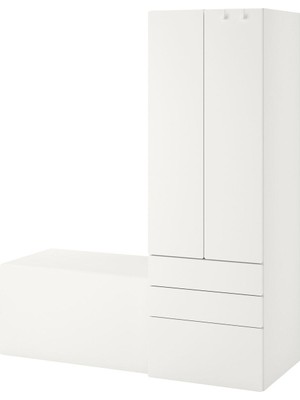 Çocuk Dolap Kombinasyonu, Beyaz, 150X57X181 cm