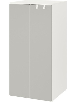 Çocuk Gardırobu, Beyaz-Gri, 60X57X123 cm