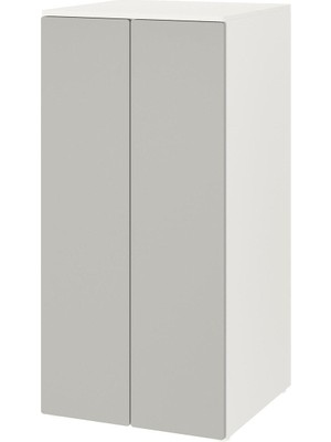 Çocuk Gardırobu, Beyaz-Gri, 60X57X123 cm