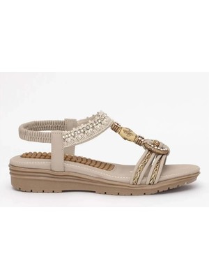 Bags Shoes Guja 25Y120-4 Kadın Comfort Taban Taşlı Sandalet