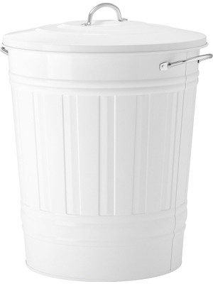 Çöp Kutusu, Beyaz, 40 Lt, Kapaklı