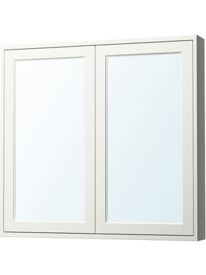 Banyo Duvar Dolabı, Beyaz, 100X15X95 Cm, 2 Ayna Kapaklı