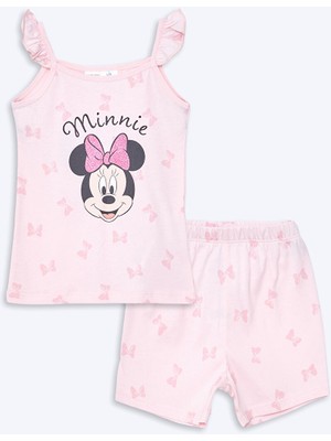 Lc Waikiki Yeni Sezon Kare Yaka Askili Minnie Mouse Baskili Kiz Bebek Sortlu Pijama Takim - S4OG36Z1