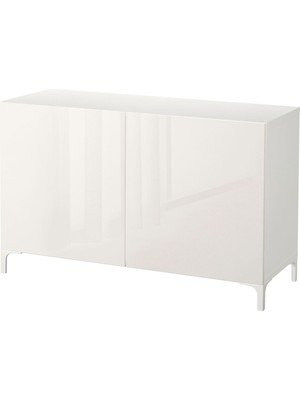 Dolap Kombinasyonu, Parlak Cila-Beyaz, 120X42X74 Cm, Selsvıken