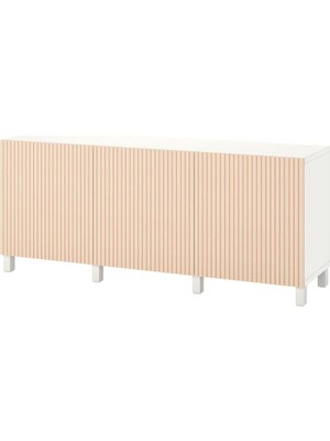 Dolap Kombinasyonu, Beyaz-Huş Kaplama, 180X42X74 Cm, Bjorkovıken