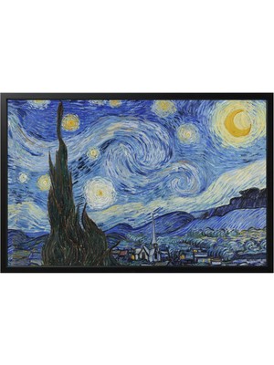 Çerçeveli Resim, Çok Renkli, 118X78 Cm, Yıldızlı Gece, Siyah