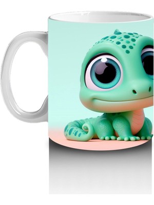 Çocuklara Sütü Sevdiren Neşeli Bukalemun Kupa Bardak