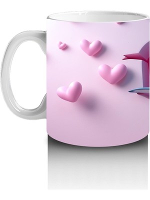 Çocuklara Sütü Sevdiren Kalp Yağmurlu Köpekbalığı Kupa Bardak