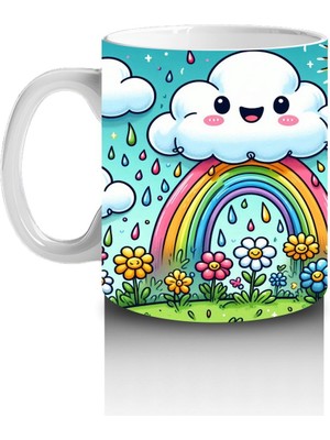 Çocuklara Sütü Sevdiren Renkli Gökkuşağı Arkadaşları Kupa Bardak