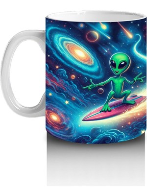 Çocuklara Sütü Sevdiren Sörf Yapan Uzaylı Kupa Bardak