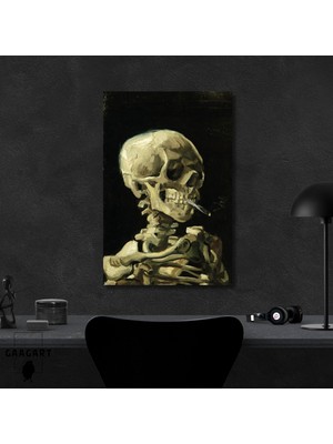 Tekli Dikey Kanvas Tablo Ünlü Eserler Van Gogh Head Of A Skeleton