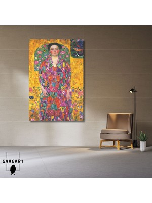 Tekli Dikey Kanvas Tablo Ünlü Eserler Klimt Portrait Of Eugenia Primavesi