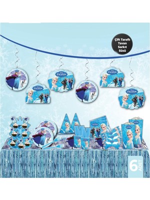 Mavi Çift Taraflı Tavan Sarkıt Süs 6'lı, Şık ve Renkli Dekorasyon Öğesi