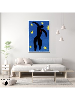 Tekli Dikey Kanvas Tablo Ünlü Eserler Henri Matisse Icarus