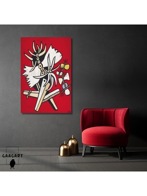 Tekli Dikey Kanvas Tablo Ünlü Eserler Leger Quatre Papillons Insecte