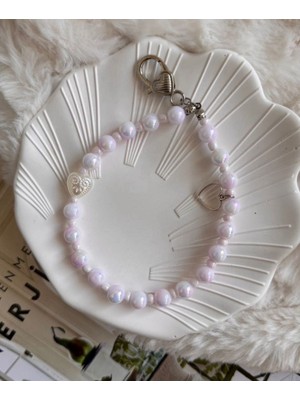 Fairycore Pembe Kalp Klipsli Çanta Charm Süsü Pembe Çanta Anahtarlık