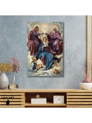 Tekli Dikey Kanvas Tablo Ünlü Eserler Diego Bakirenin Taç Giyme Töreni