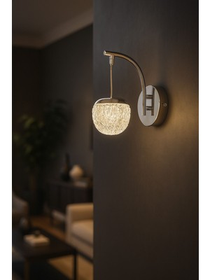 Avizemoda Milly Aplik 3 Renk Ledli (SARI-BEYAZ-GÜN IŞIĞI) Modern Akrilik Duvar Apliği -krom