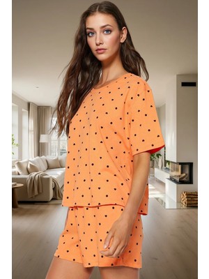 Puantiyeli Kalpli Pamuklu Pijama Takımı Rahatlık ve Şıklık Bir Arada Dayanıklı Malzeme