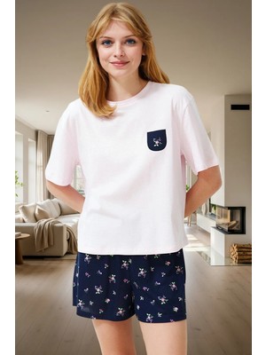 Çiçekli Viskon Örme Pijama Takımı Rahat ve Şık Yaz Uykusu Özel Tasarım Profesyonel Görünüm