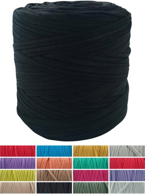 Chibago Siyah Penye İp Premium - Geri Dönüşüm El Örgü İpi - Sepet, Çanta ve Puset Yapımı İçin Yumuşak ve Esnek Penye İp