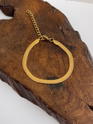 316 L Cerrahi Çelik Geniş Basık Yılan Bileklik Çelik Yılan Zincir Bileklik Italyan Zincir