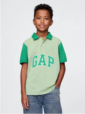 Gap Erkek Çocuk Gap Logo Polo Yaka Yeşil Tişört 708502000