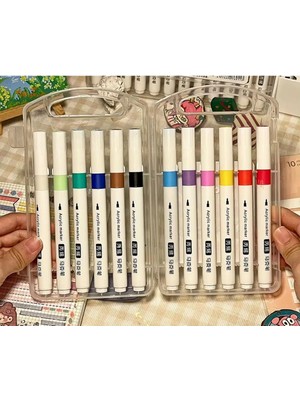 12'li Çantalı Akrilik Marker Kalem Aimeile Markör No. A-911-12