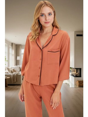 Kadın Viskon Pijama Takımı Shally Dokuma Kışlık Profesyonel Görünüm Günlük Kullanım Için