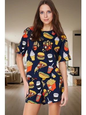 Kadın Örme Pijama Takımı Çok Desenli Rahat Yazlık Mükemmel Uyum Modern Stil