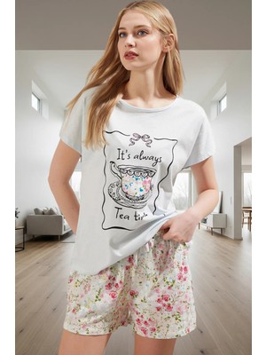 Kadın Pamuklu Çiçekli Pijama Takımı Rahat Yazlık Homewear Seçkin Malzeme Premium Kalite