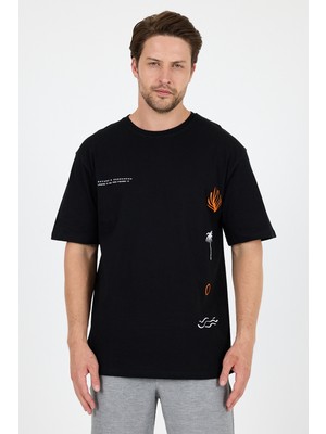 Erkek %100 Pamuk Bisiklet Yaka Kısa Kollu Baskılı T-Shirt  Rahat ve Şık Günlük Erkek Tişört 0024