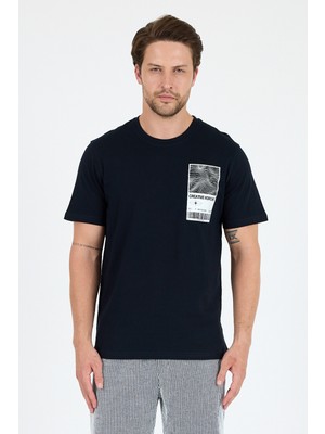 Erkek Bisiklet Yaka Baskılı T-Shirt – %100 Pamuk – Rahat ve Tarz Kısa Kollu Erkek Tişört 0022