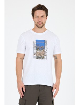 Erkek %100 Pamuk Bisiklet Yaka Kısa Kollu Baskılı T-Shirt  Rahat ve Şık Günlük Erkek Tişört 0026