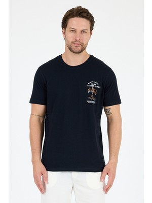 Erkek %100 Pamuk Bisiklet Yaka Kısa Kollu Baskılı T-Shirt  Rahat ve Şık Günlük Erkek Tişört 0027