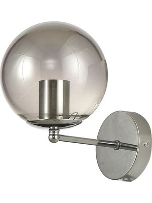 Avizemoda Pinza Aplik Füme Camlı Salon Oturma Odası Modern Duvar Apliği (Krom Kaplama)