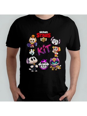 Pixxa Brawl Stars Kit Unisex %100 Pamuklu Bisiklet Yaka T-Shirt Model 2