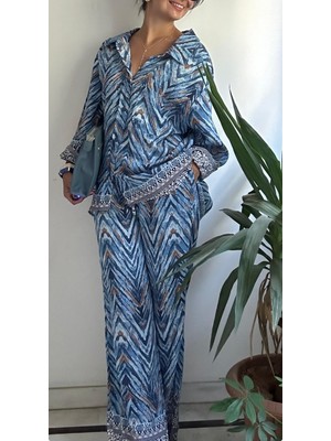 Kadın Mavi Premium Kalite Alt- Üst Takım