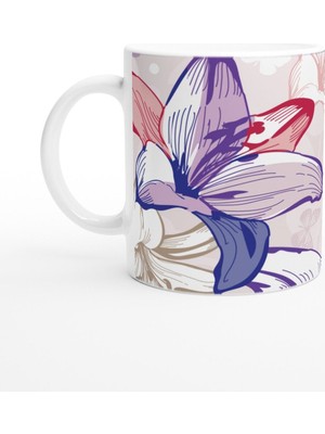 Pembe Lale Çizimli Kupa Bardak