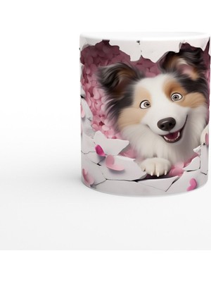 Aşkla Bakan Sevimli Köpek Temalı Baskılı Kupa Bardak