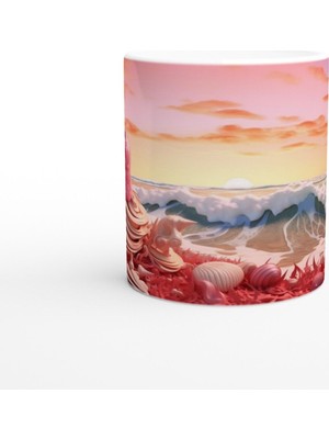 Gün Batımında Kabuk Koleksiyonu Kupa Bardak