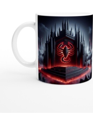 Akrep Burcu Baskılı Kahve Kupası - Burçlar Krallığı Şatosu Vs3