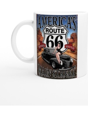 Route 66 Retro Pin-Up Kupa Bardak (2)