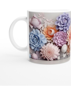 Pastel Çiçek Duvarı Kupa Bardak